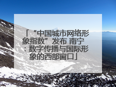 “中国城市网络形象指数”发布 南宁：数字传播与国际形象的西部窗口