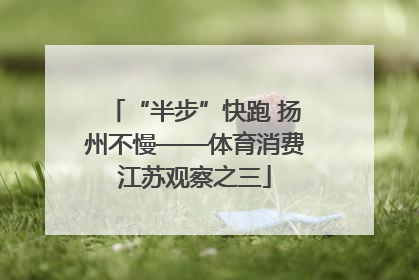 “半步”快跑 扬州不慢——体育消费江苏观察之三
