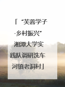 “芙蓉学子·乡村振兴” 湘潭大学实践队调研洗车河镇老洞村