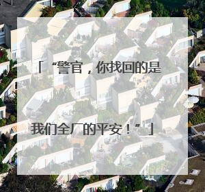 “警官，你找回的是我们全厂的平安！”
