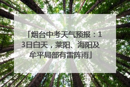 烟台中考天气预报：13日白天，莱阳、海阳及牟平局部有雷阵雨