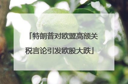 特朗普对欧盟高额关税言论引发欧股大跌