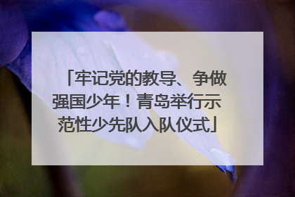 牢记党的教导、争做强国少年！青岛举行示范性少先队入队仪式
