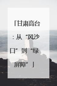 甘肃高台：从“风沙口”到“绿屏障”
