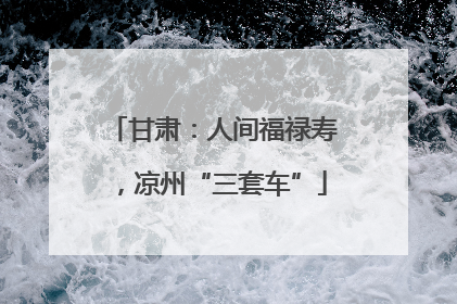 甘肃：人间福禄寿，凉州“三套车”