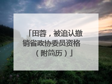 田蓉，被追认撤销省政协委员资格（附简历）