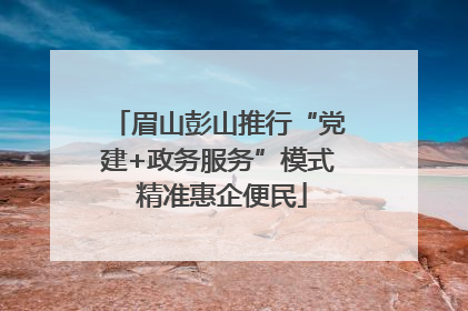 眉山彭山推行“党建+政务服务”模式 精准惠企便民