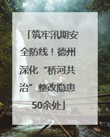 筑牢汛期安全防线！德州深化“桥河共治”整改隐患50余处