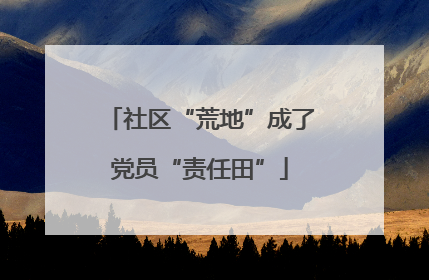 社区“荒地”成了党员“责任田”