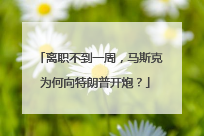 离职不到一周，马斯克为何向特朗普开炮？