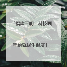 福建三明：科技画笔绘就民生温度