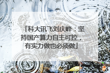 科大讯飞刘庆峰：坚持国产算力自主可控，有实力做也必须做