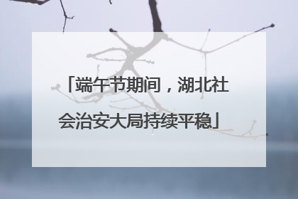 端午节期间，湖北社会治安大局持续平稳