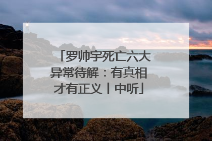 罗帅宇死亡六大异常待解：有真相才有正义丨中听