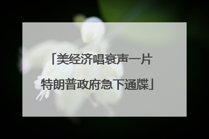 美经济唱衰声一片 特朗普政府急下通牒