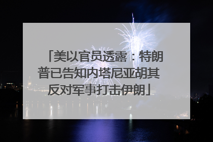 美以官员透露：特朗普已告知内塔尼亚胡其反对军事打击伊朗