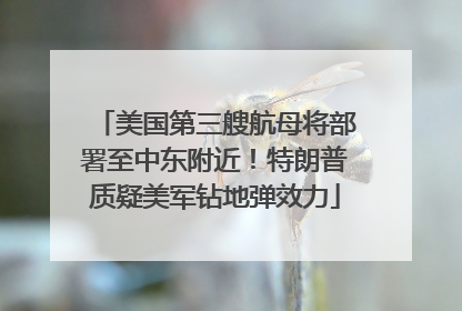 美国第三艘航母将部署至中东附近！特朗普质疑美军钻地弹效力