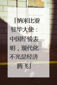 纳米比亚驻华大使：中国经验表明，现代化不光是经济腾飞