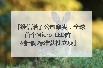 维信诺子公司牵头，全球首个Micro-LED阵列国际标准获批立项