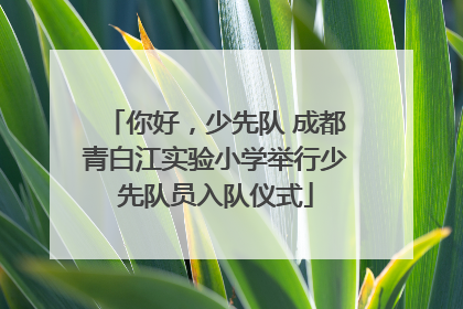 你好，少先队 成都青白江实验小学举行少先队员入队仪式