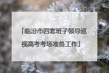 临汾市四套班子领导巡视高考考场准备工作