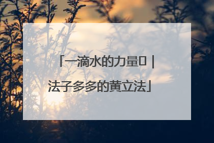 一滴水的力量⑬｜法子多多的黄立法