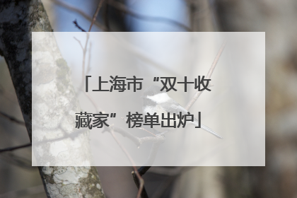 上海市“双十收藏家”榜单出炉