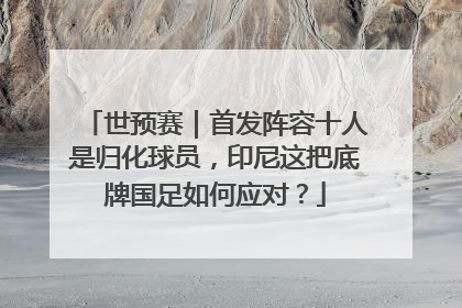 世预赛｜首发阵容十人是归化球员，印尼这把底牌国足如何应对？