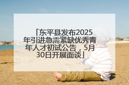 东平县发布2025年引进急需紧缺优秀青年人才初试公告，5月30日开展面谈