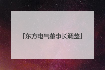 东方电气董事长调整