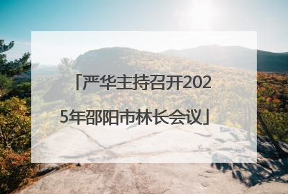 严华主持召开2025年邵阳市林长会议
