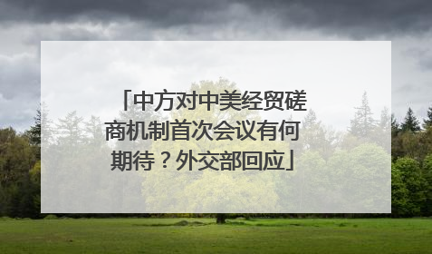 中方对中美经贸磋商机制首次会议有何期待？外交部回应