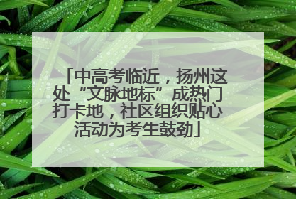 中高考临近，扬州这处“文脉地标”成热门打卡地，社区组织贴心活动为考生鼓劲