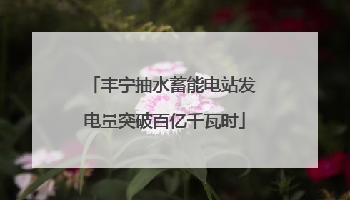 丰宁抽水蓄能电站发电量突破百亿千瓦时