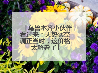 乌鲁木齐小伙伴看过来：天热买空调正当时，这价格太解暑了