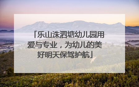 乐山洙泗塘幼儿园用爱与专业，为幼儿的美好明天保驾护航