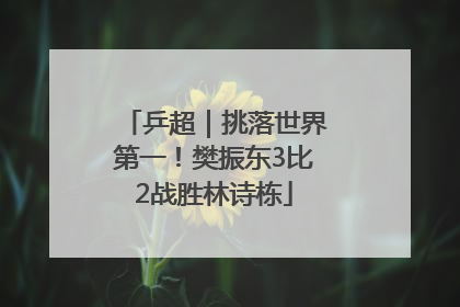 乒超｜挑落世界第一！樊振东3比2战胜林诗栋
