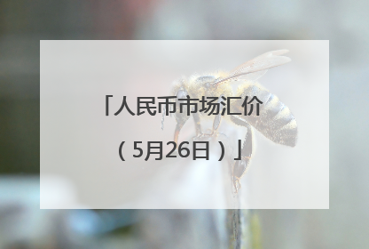 人民币市场汇价（5月26日）
