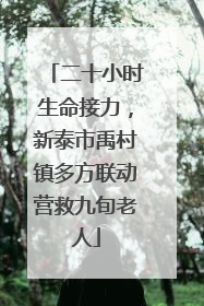 二十小时生命接力，新泰市禹村镇多方联动营救九旬老人