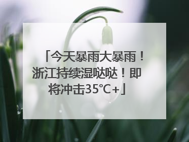 今天暴雨大暴雨！浙江持续湿哒哒！即将冲击35℃+
