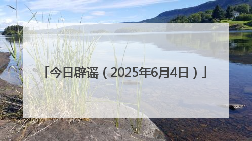 今日辟谣（2025年6月4日）