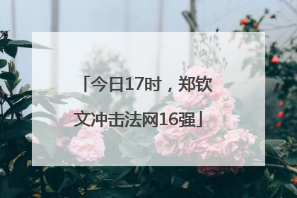今日17时，郑钦文冲击法网16强