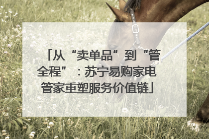 从“卖单品”到“管全程”：苏宁易购家电管家重塑服务价值链