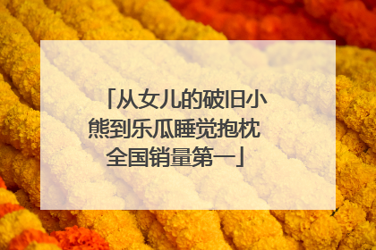 从女儿的破旧小熊到乐瓜睡觉抱枕全国销量第一