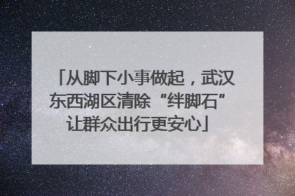 从脚下小事做起，武汉东西湖区清除“绊脚石”让群众出行更安心
