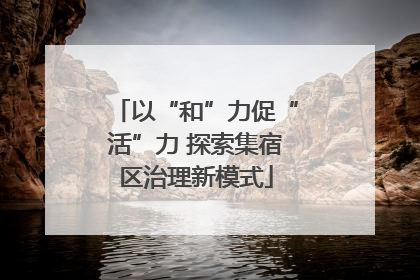 以“和”力促“活”力 探索集宿区治理新模式