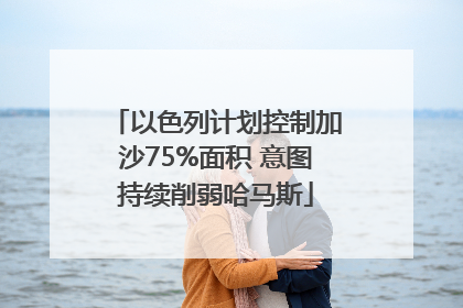 以色列计划控制加沙75%面积 意图持续削弱哈马斯