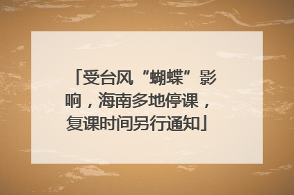 受台风“蝴蝶”影响，海南多地停课，复课时间另行通知