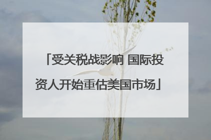 受关税战影响 国际投资人开始重估美国市场
