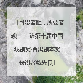 可贵者胆，所要者魂——访第十届中国戏剧奖·曹禺剧本奖获得者戴先良